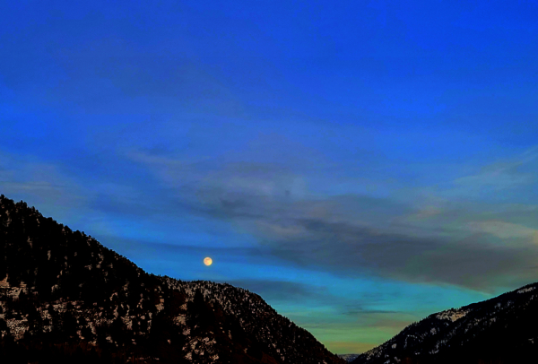 Moonrise Over Canyon